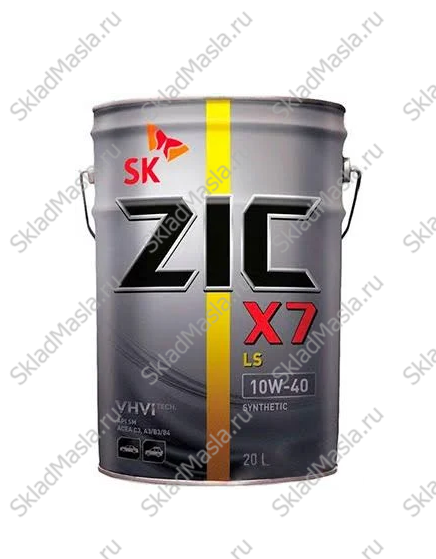 Моторное масло ZIC X7 LS 10W-40 API SN_CF ACEA C3 (ведро 20л)