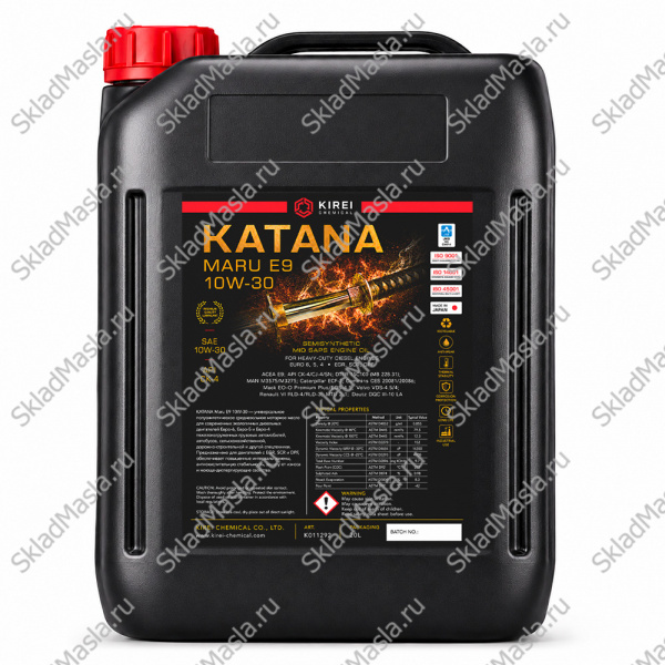 Моторное масло Katana Maru E9 10W-30 API CK-4 ACEA E9 (канистра 20л)