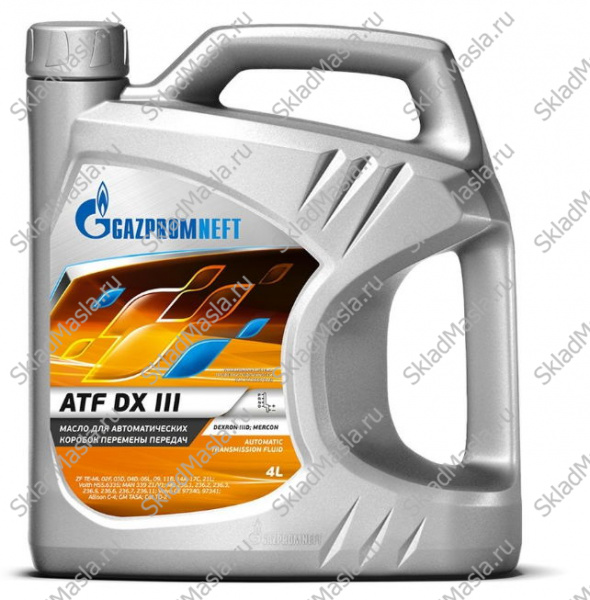Трансмиссионное масло Gazpromneft ATF DX III (канистра 4л)