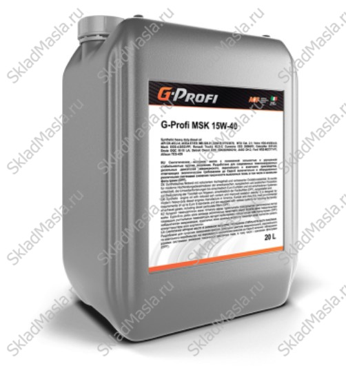 Моторное масло Gazpromneft G-Profi MSK 15W-40 API CK-4_SN ACEA  E7_E9 (канистра 20л)
