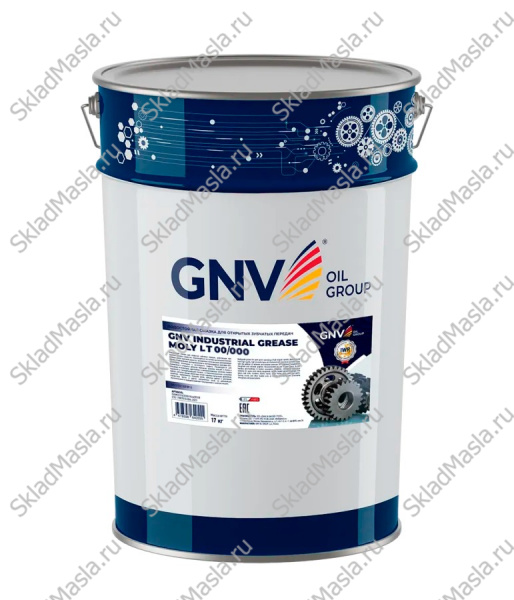 Смазка низкотемпературная для открытых зубчатых передач GNV Industrial Grease MOLY LT 00_000 (ведро 17кг)