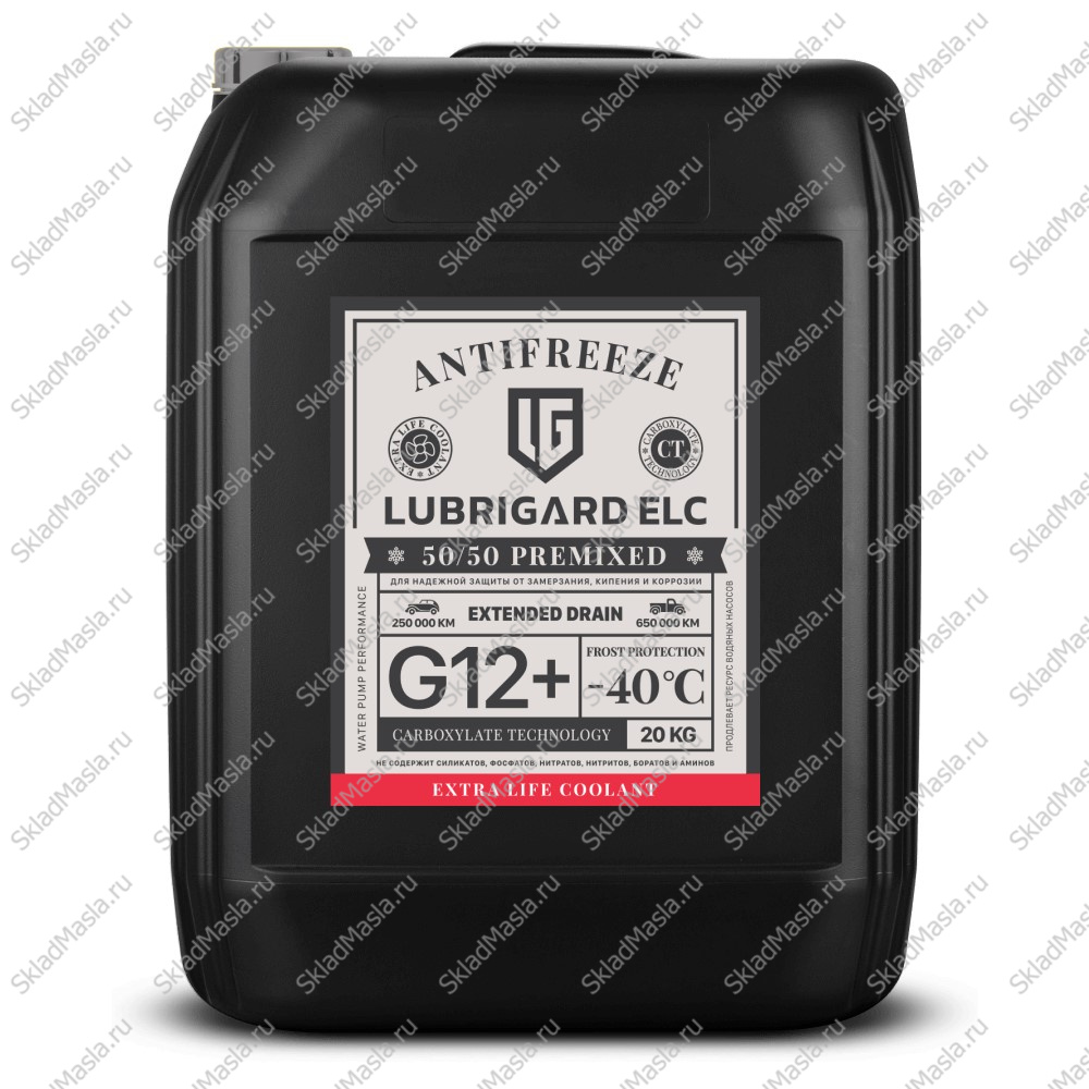 Антифриз Lubrigard Antifreeze ELC 50-50 G12+ -40 красный (канистра 20кг)