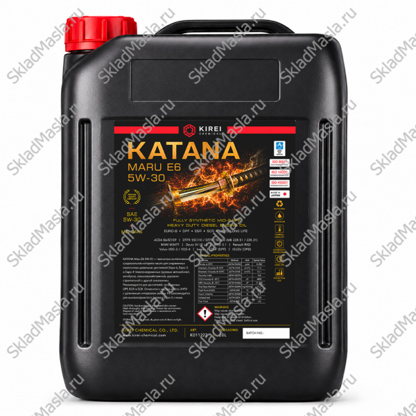 Моторное масло Katana Maru E6 5W-30 ACEA E6-E9-E7 (канистра 20л)