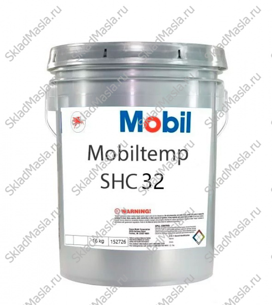 Смазка термостойкая противоизносная Mobil Mobiltemp SHC 32 EP 1.5 PAO (ведро 16кг)