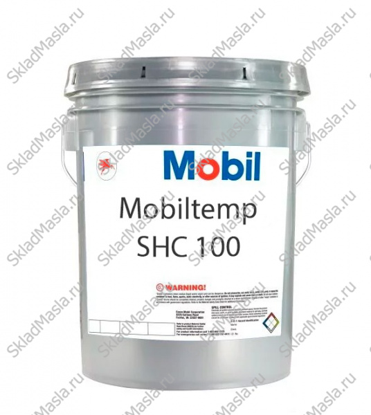 Смазка термостойкая противоизносная Mobil Mobiltemp SHC 100 EP 2 (ведро 18кг)