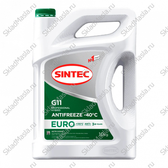 Антифриз Sintec Euro G11 -40 зеленый (канистра 10кг)