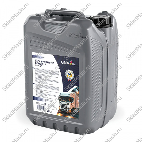 Моторное масло GNV Synthetic Force LL 0W-40 API CI-4 ACEA E4_E7 (20л)