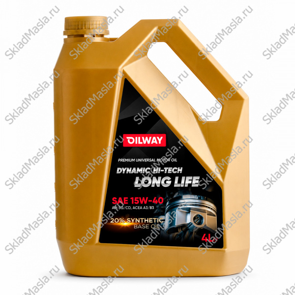 Моторное масло OilWay Dynamic Hi-Tech Long Life 15W-40 API SG (канистра 4л)