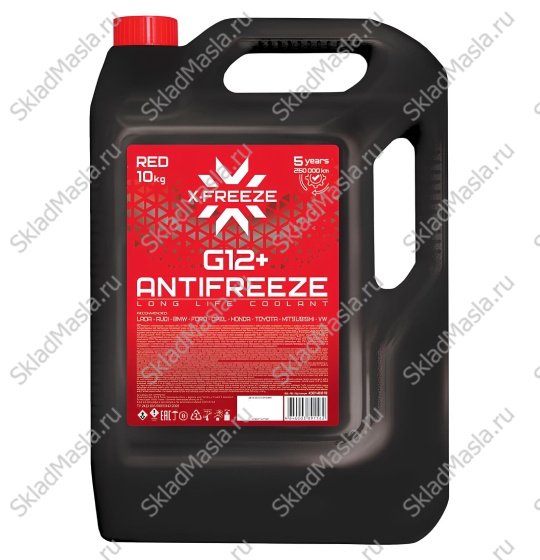 Антифриз X-Freeze G12+ -40 красный (канистра 10кг)