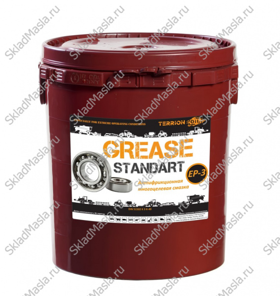 Смазка многоцелевая водостойкая TERRION GREASE STANDART EP 3 (ведро 18кг_20л)