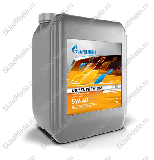 Моторное масло Gazpromneft Diesel Premium 5W-40 API CI-4_SL ACEA E7 (канистра 20л)