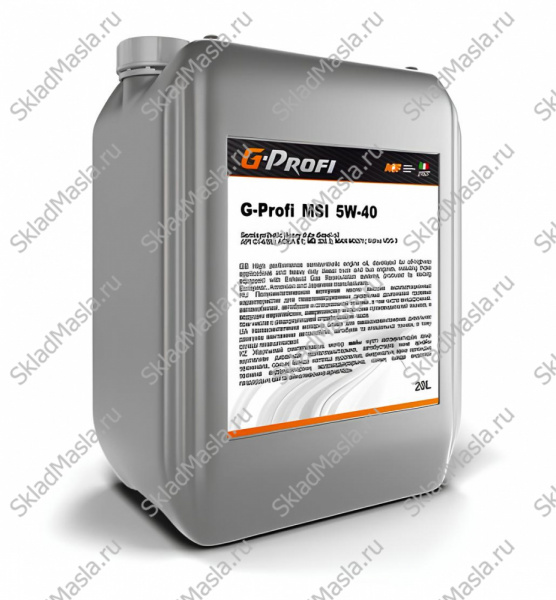 Моторное масло Gazpromneft G-Profi MSI 5W-40 API CI-4_SL ACEA E7 (канистра 20л)