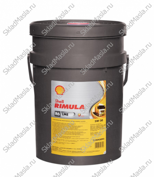 Моторное масло Shell Rimula R6 LME 5W-30 ACEA E6_E7 (канистра 20л)