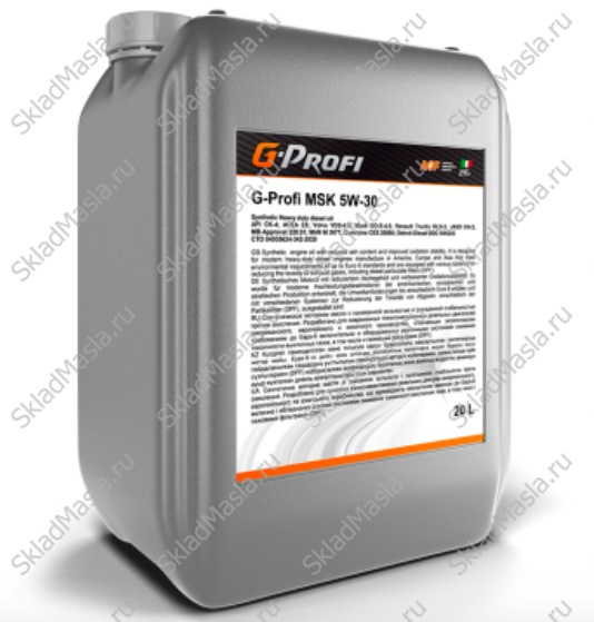 Моторное масло Gazpromneft G-Profi MSK 5W-30 API CK-4_SN ACEA E6_E9 (канистра 20л)