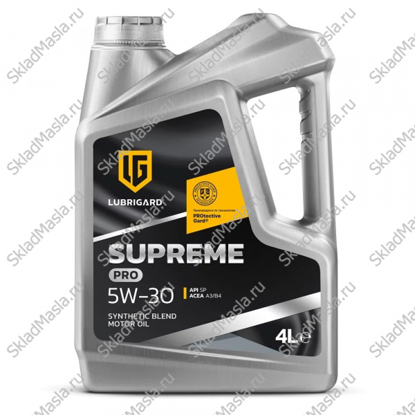 Моторное масло Lubrigard Supreme PRO 5W-30 API SP ACEA A3_B4 (фасовка канистра 4л)