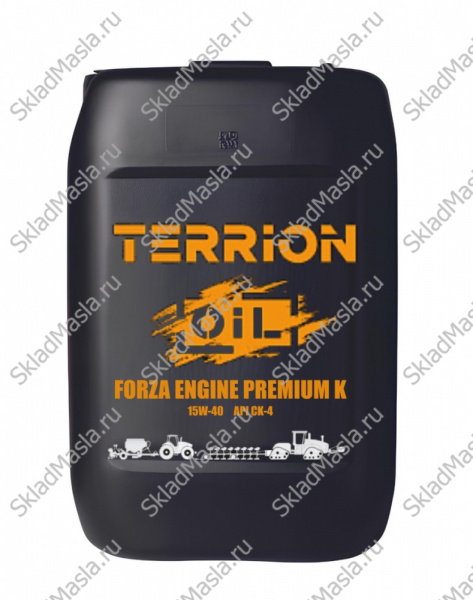 Моторное масло TERRION FORZA ENGINE PREMIUM K 15W-40 API CK-4_SN ACEA E9_E7 (канистра 18кг_20л)
