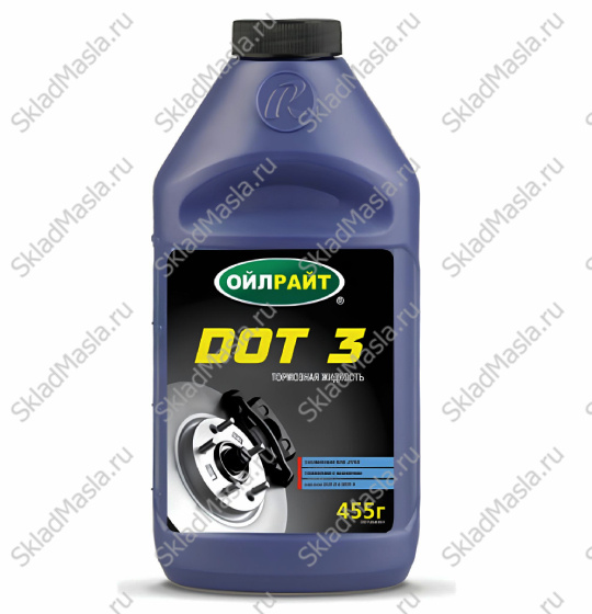 Тормозная жидкость OilRigh DOT 3 (бутылка 455гр)