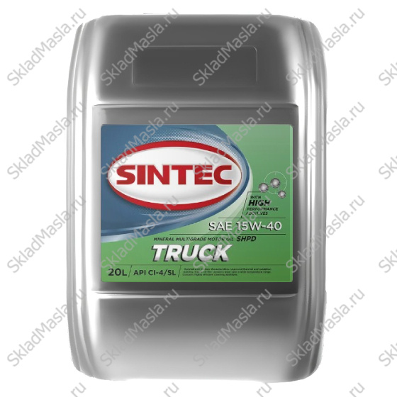 Моторное масло Sintec Truck 15W-40 API CI-4_SL ACEA E7 (канистра 20л)