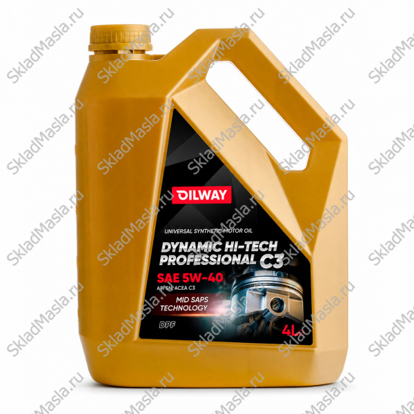 Моторное масло OilWay Dynamic Hi-Tech Professional C3 5W-40 API SN ACEA C3 (канистра 4л)