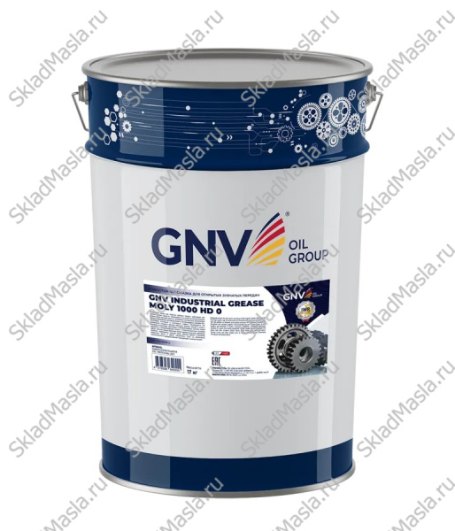 Смазка для открытых зубчатых передач GNV Industrial Grease MOLY 1000 HD 0 (ведро 17кг)