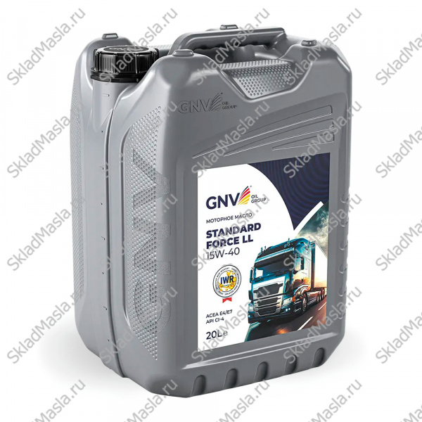 Моторное масло GNV Standard Force LL 15W-40 API CI-4 ACEA E4_E7 (канистра 20л)