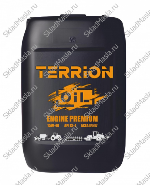 Моторное масло TERRION ENGINE PREMIUM LA 15W-40 API CK-4 ACEA E4_E6_E7_E9 (канистра 20л)