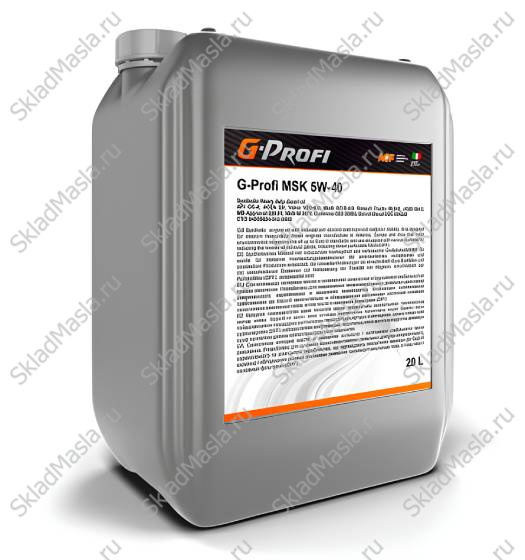 Моторное масло Gazpromneft G-Profi MSK 5W-40 API CK-4_SN ACEA E7_E9 (канистра 20л)