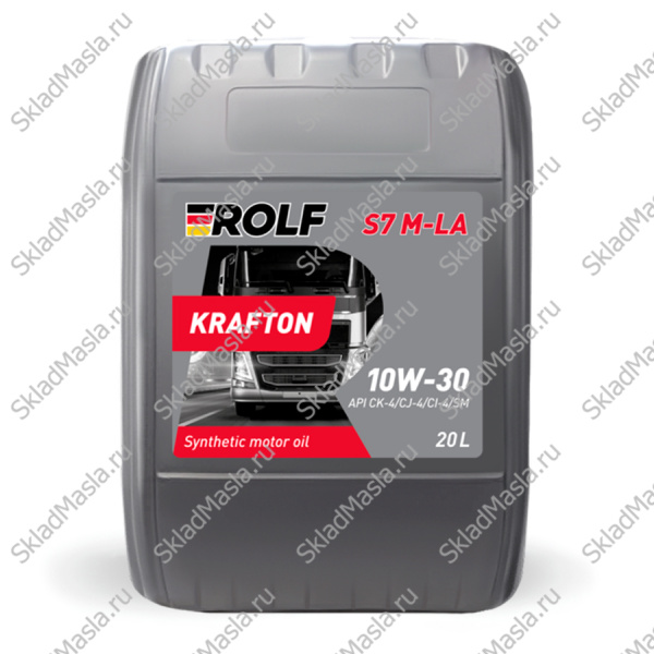 Моторное масло Rolf Krafton S7 M-LA 10W-30 API CK-4_SL ACEA E7_E9 (канистра 20л)