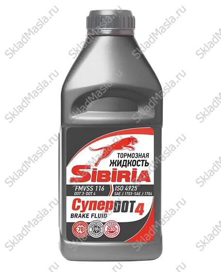 Тормозная жидкость Sibiria супер DOT 4 (бутылка 455гр)