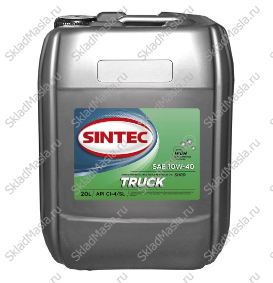 Моторное масло Sintec Truck 10W-40 API CI-4_SL ACEA E7 (канистра 20л)