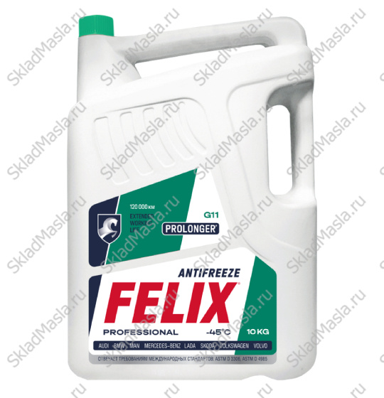 Антифриз Felix Prolonger G11 -40 зеленый (канистра 10кг)